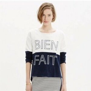 Madewell Colorblock Bien Fait Pullover Lightweight Sweatshirt Small